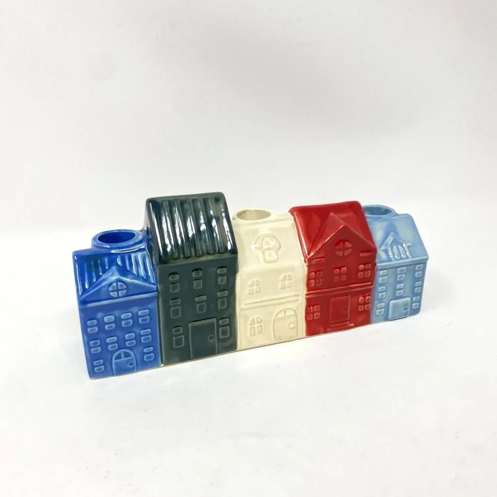 Target Winter Village Taper Candle Holder Room Essentials™ Colorful Houses Decor